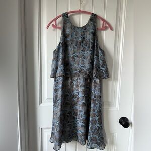 Halston Heritage Blue and Brown Dress